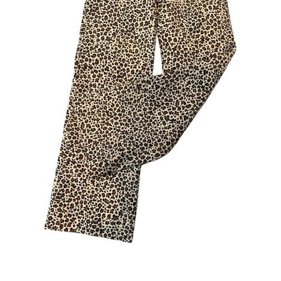 New J Crew High Waist Wide Leg Leopard Print Cotton Linen Blend Pants 26 - Picture 2 of 9